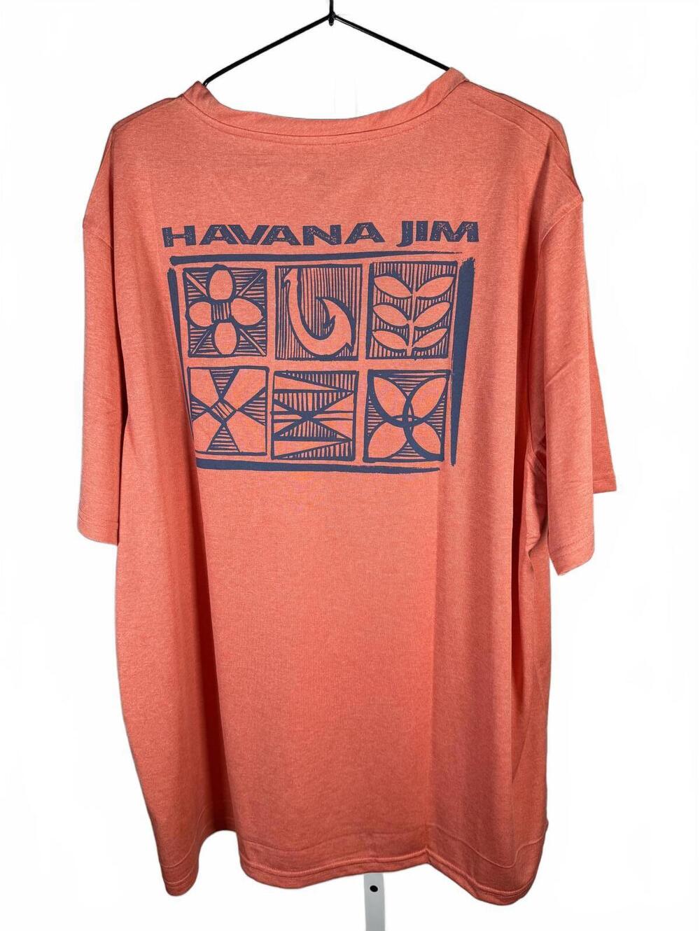 NWT Havana Jim Crew Neck Short Sleeve Logo T-Shirt Coral Heather XXL - Picture 4 of 7